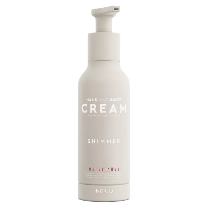 Indigo Shimmer perfumowany nawilżający krem do rąk i ciała z drobinkami Matrioshka 140 ml
