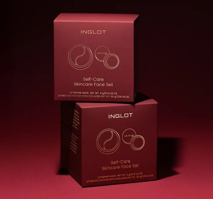 Inglot Self-Care Skincare Face Set zestaw do pielęgnacji twarzy liftingujące płatki pod oczy z kolagenem 60 sztuk + maska do ust 4 g