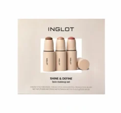Inglot Shine & Define zestaw kosmetyków w sticku do konturowania na mokro bronzer + róż + rozświetlacz 3 x 6,2 g