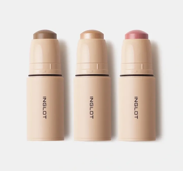 Inglot Shine & Define zestaw kosmetyków w sticku do konturowania na mokro bronzer + róż + rozświetlacz 3 x 6,2 g