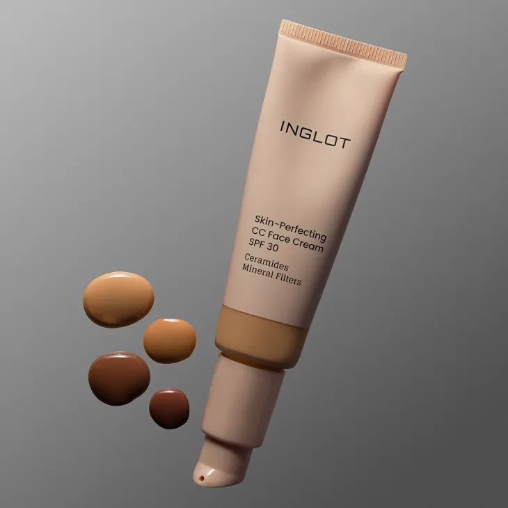 Inglot Skin-Perfecting lekki krem do twarzy CC z filtrem mineralnym SPF30 507 Medium Neutral 30 ml