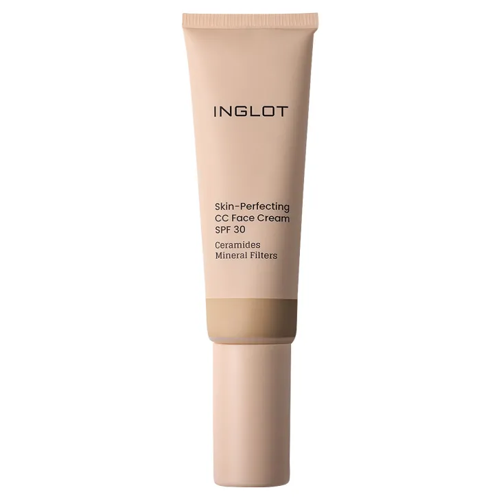 Inglot Skin-Perfecting lekki krem do twarzy CC z filtrem mineralnym SPF30 507 Medium Neutral 30 ml