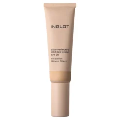 Inglot Skin-Perfecting lekki krem do twarzy CC z filtrem mineralnym SPF30 505 Light-Medium Warm Golden 30 ml