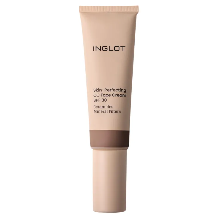 Inglot Skin-Perfecting lekki krem do twarzy CC z filtrem mineralnym SPF30 510 Deep Warm Bronze 30 ml
