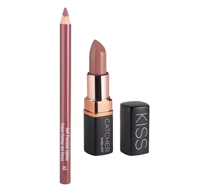Inglot zestaw do makijażu ust konturówka Soft Precision 63 + pomadka Kiss Catcher908