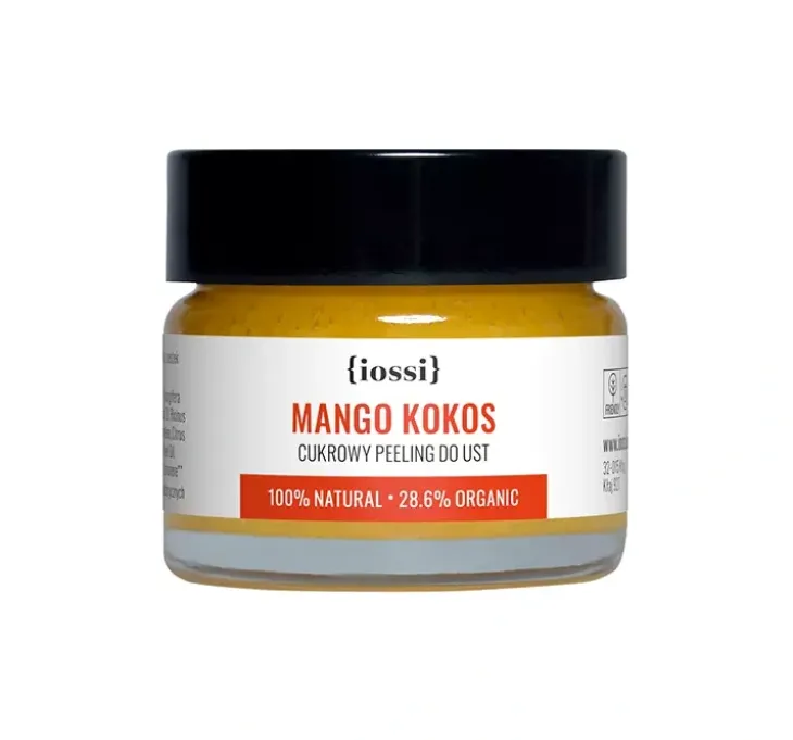 Iossi Cukrowy peeling do ust z woskiem pszczelim Mango Kokos 15ml