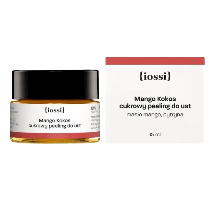 Iossi Cukrowy peeling do ust z woskiem pszczelim Mango Kokos 15ml