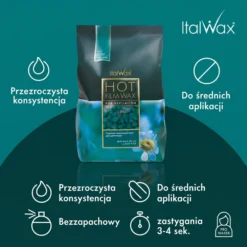 ItalWax twardy wosk do depilacji w granulkach Azulenowy 1000 g