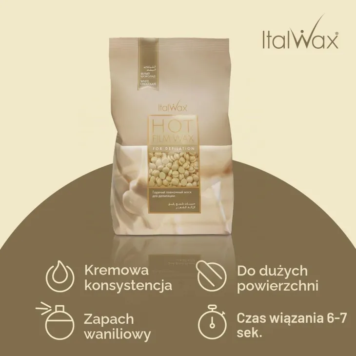 ItalWax wosk do depilacji w granulkach Biała Czekolada 1000 g
