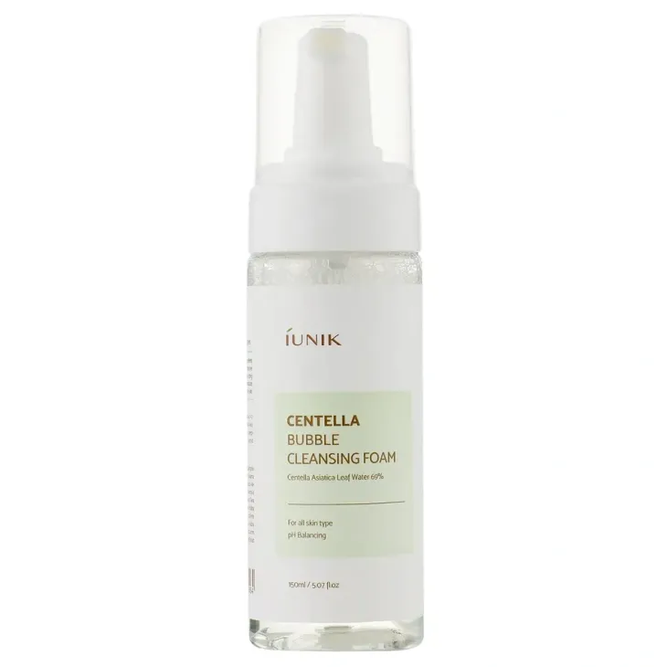 iUNIK Centella Bubble Cleansing Foam myjąca pianka do twarzy z wąkrotą azjatycką 150 ml