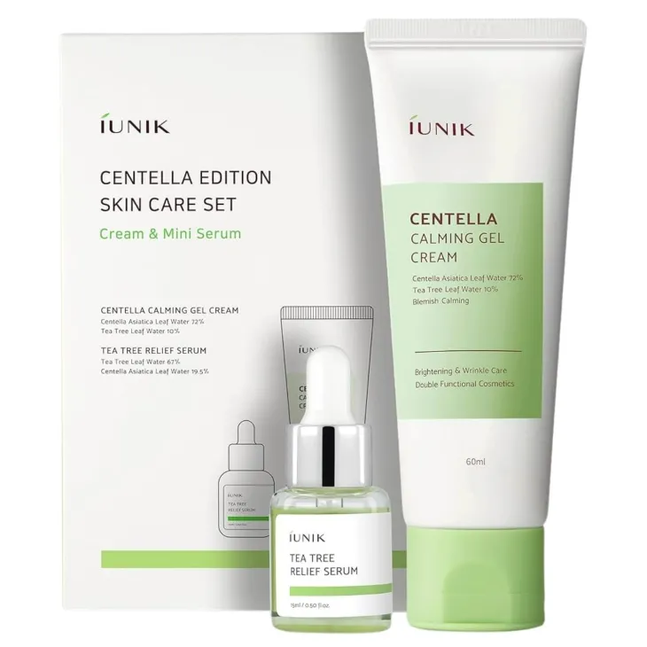 iUNIK Centella Edition Skincare Set zestaw do pielęgnacji twarzy łagodzący krem-żel 60 ml + serum kojące 15 ml