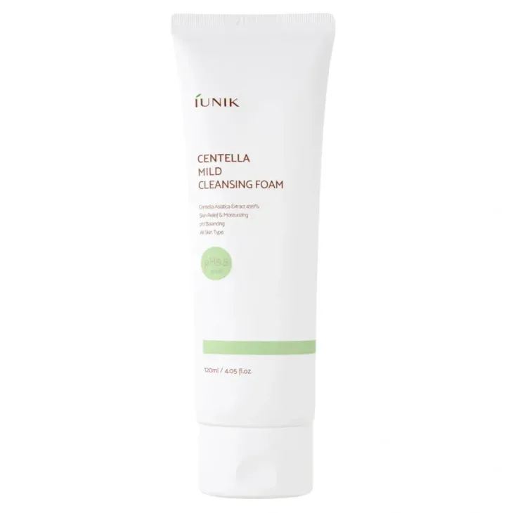 iUNIK Centella Mild Cleansing Foam łagodna pianka oczyszczająca z wąkrotą azjatycką 120 ml
