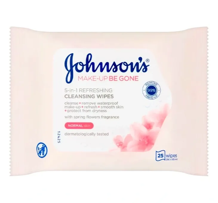 Johnson's Make-up Be Gone odświeżające chusteczki do demakijażu twarzy 5w1 Normal Skin 25szt