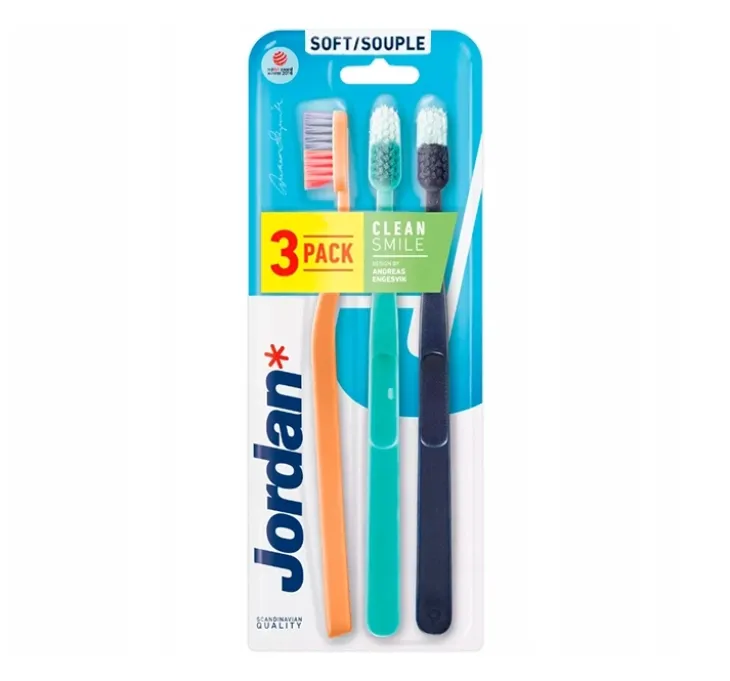 Jordan Clean Smile szczoteczka do zębów Soft 3 sztuki