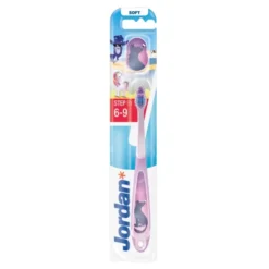 Jordan Step By Step 3 szczoteczka do zębów dla dziewczynek w wieku 6-9 lat Soft