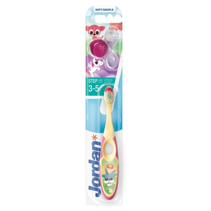 Jordan Step By Step 2 szczoteczka do zębów dla dziewczynek w wieku 3-5 lat Soft