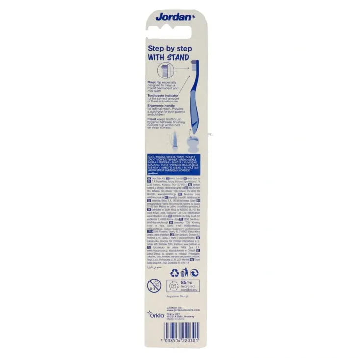 Jordan Step By Step 3 szczoteczka do zębów dla chłopców w wieku 6-9 lat Soft