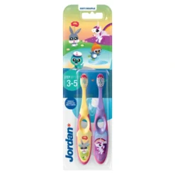 Jordan Step By Step 2 szczoteczki do zębów dla dziewczynek w wieku 3-5 lat Soft 2 szt