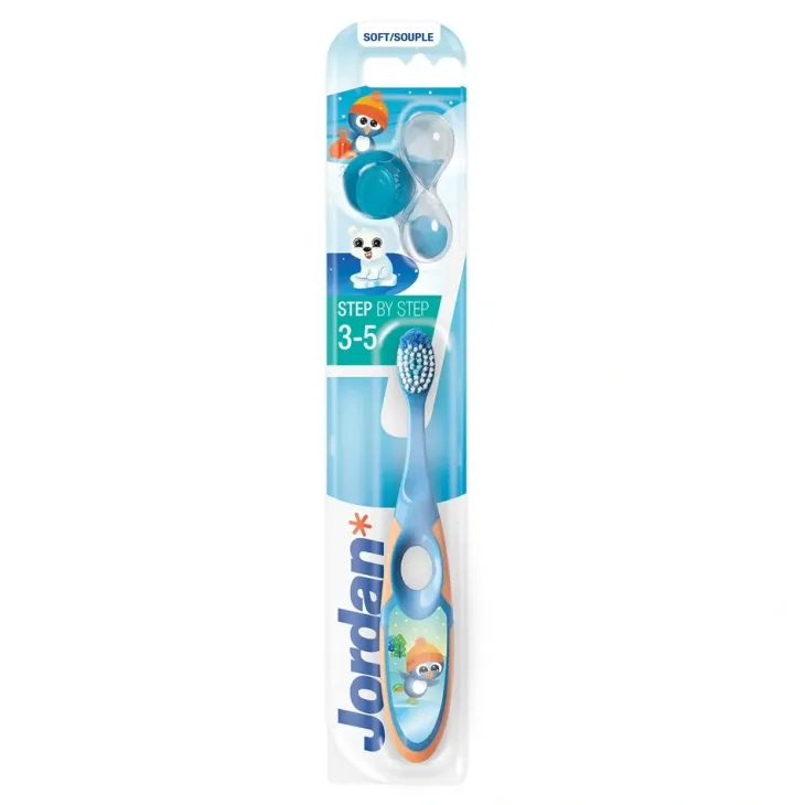 Jordan Step By Step 2 szczoteczka do zębów dla chłopców w wieku 3-5 lat Soft