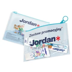 Jordan zestaw owocowa pasta do zębów 6-12 lat 50 ml + szczoteczka do zębów 6-9 lat + kosmetyczka