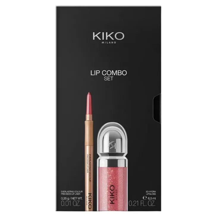 KIKO Milano Lip Combo Set zestaw do makijażu ust 01 błyszczyk 6,5 ml + konturówka 0,35 g