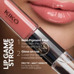 KIKO Milano Unlimited Double Touch dwuetapowa płynna pomadka do ust 120 Rosy Mauve 2x3ml