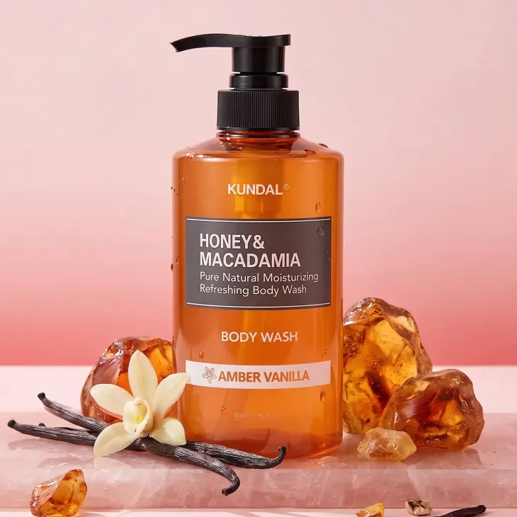 Kundal Honey & Macadamia nawilżający żel pod prysznic Amber Vanilla 500 ml