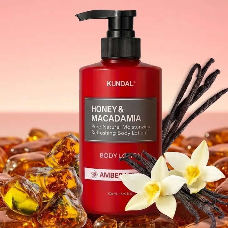 Kundal Honey & Macadamia nawilżający balsam do ciała Amber Vanilla 500 ml