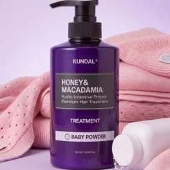 Kundal Honey & Macadamia proteinowa odżywka do włosów Baby Powder 500 ml