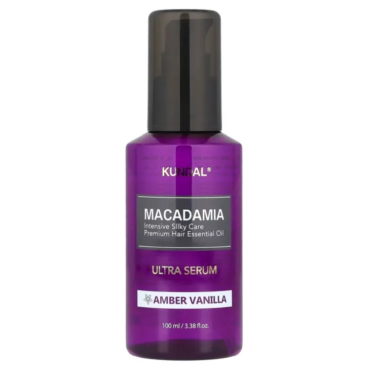 Kundal Macadamia Ultra Hair Serum regenerujące serum w olejku do włosów zniszczonych Amber Vanilla 100 ml