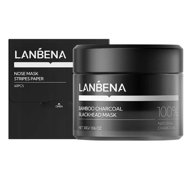 Lanbena Bamboo Charcoal Blackhead Mask oczyszczająca maska węglowa na zaskórniki 30 g