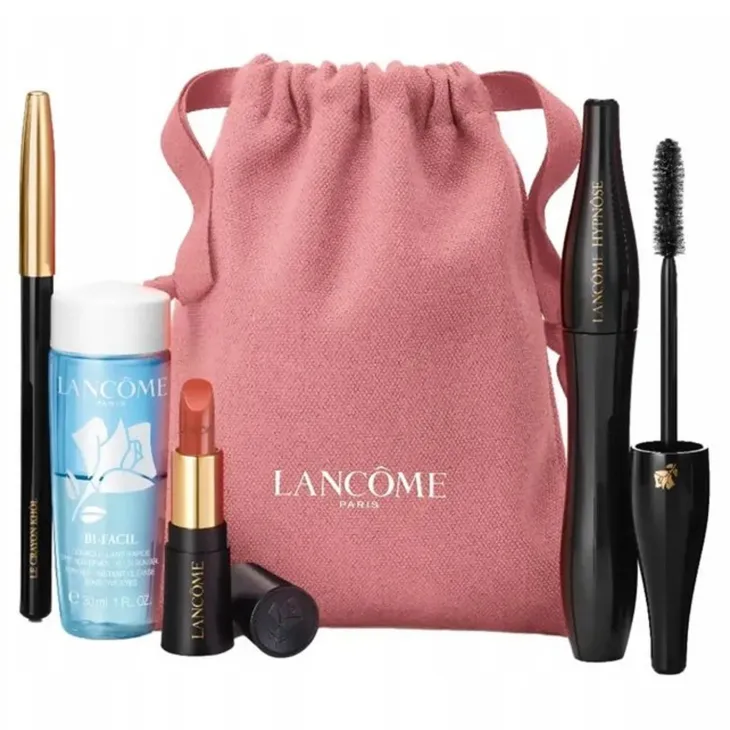 Lancôme My Makeup Favorites tusz do rzęs Hypnôse 01 Noir Hypnotic 6,2 ml + kredka do oczu Crayon Khôl Noir 1,14 g + pomadka L'Absolu Rouge Cream 274 1,6 g + płyn do demakijażu oczu Bi-Facil 30 ml