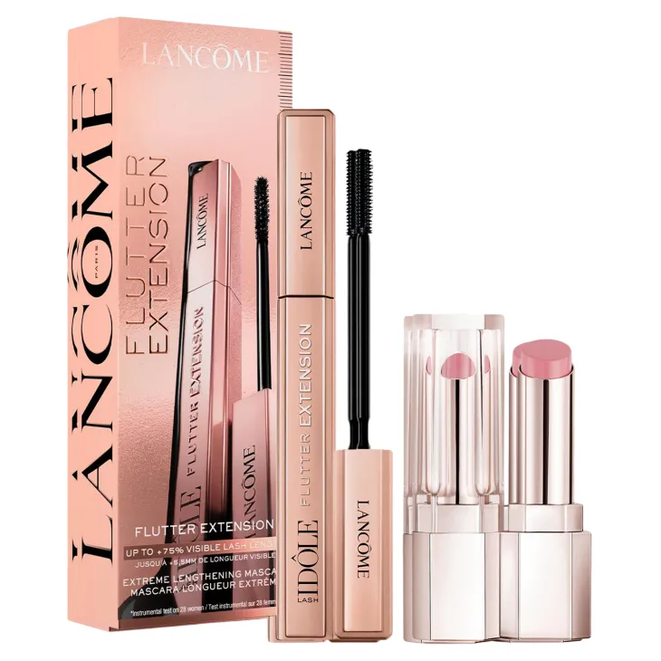 Lancôme tusz do rzęs Lash Idôle Flutter Extension 01 True Black 8,5 ml + balsam do ust Lip Idôle Butterglow 10 Keep it Glowy 0,8 g