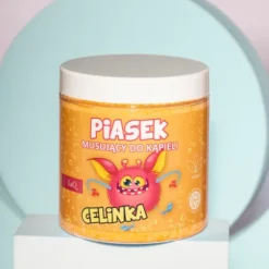 LaQ piasek musujący do kąpieli dla dzieci żółty Celinka 190 g
