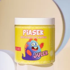LaQ piasek musujący do kąpieli dla dzieci żółty Julek 190 g