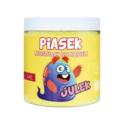 LaQ piasek musujący do kąpieli dla dzieci żółty Julek 190 g