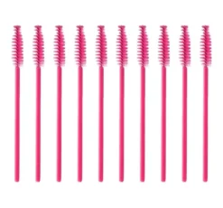 Lash Brow szczoteczka do rzęs i brwi w kształcie spirali różowa 10 sztuk