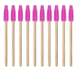 Lash Brow szczoteczka do rzęs i brwi w kształcie spirali różowa 10 sztuk
