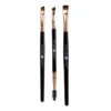 Lash Brow zestaw 3 pędzli do makijażu brwi Gold