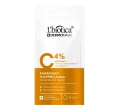 L'Biotica Dermomask ekspresowo rozświetlająca maseczka do twarzy z witaminą C 8 ml