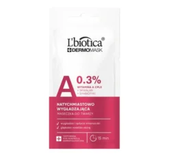 L'Biotica Dermomask natychmiastowo wygładzająca maseczka do twarzy z witaminą A 8 ml