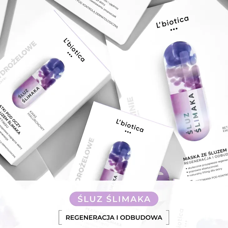 L'Biotica Home SPA hydrożelowe płatki pod oczy ze Śluzem Ślimaka Odmładzające Efekt Liftingu 2 x 3 sztuki