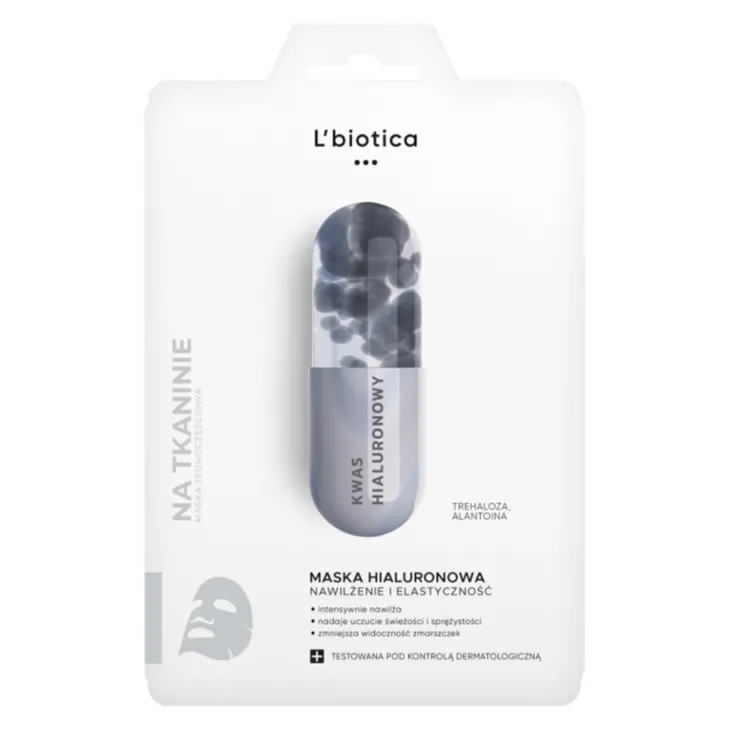 L'Biotica Home SPA maska hialuronowa na tkaninie Nawilżenie i Elastyczność 23 ml