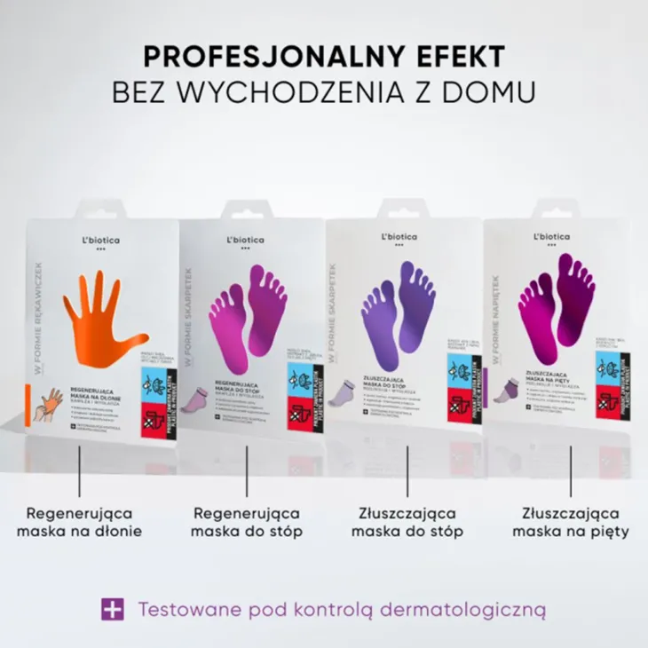 L'Biotica Home SPA złuszczająca maska na pięty w postaci nasączonych płatków 1 para
