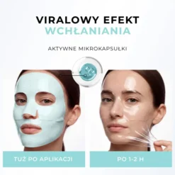 L'biotica maska kolagenowa z CICA i azulenem w mikrokapsułkach Ukojenie i redukcja zaczerwienień 1 sztuka