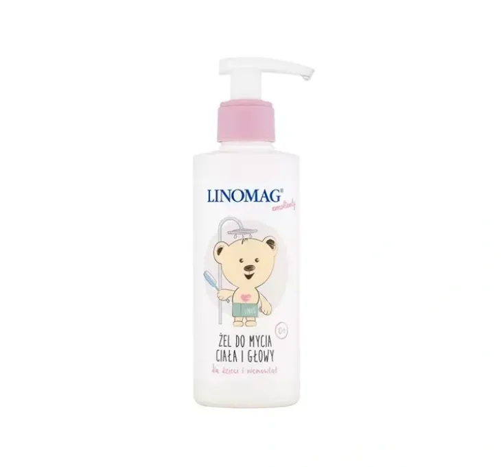 Linomag Emolienty żel do mycia ciała i głowy dla dzieci i niemowląt 200 ml