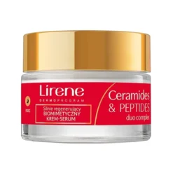 Lirene Ceramides&Peptides Duo Complex silnie regenerujący biomimetyczny krem-serum na noc 60+ 50 ml