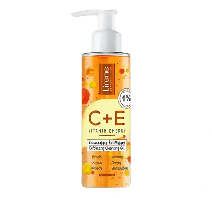 Lirene C+E Vitamin Energy złuszczający żel do mycia twarzy 145 ml