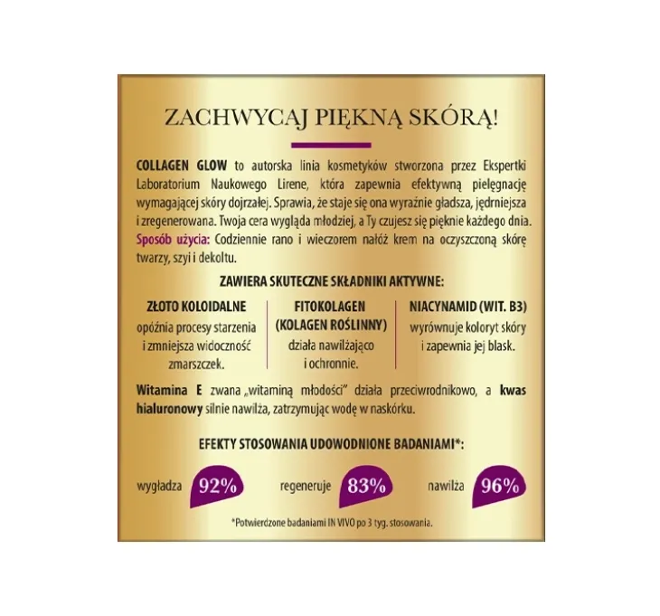 Lirene Collagen Glow przeciwzmarszczkowy krem wygładzający 50+ 50 ml