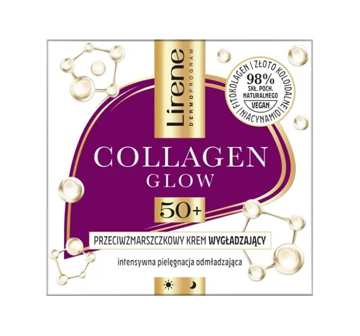 Lirene Collagen Glow przeciwzmarszczkowy krem wygładzający 50+ 50 ml
